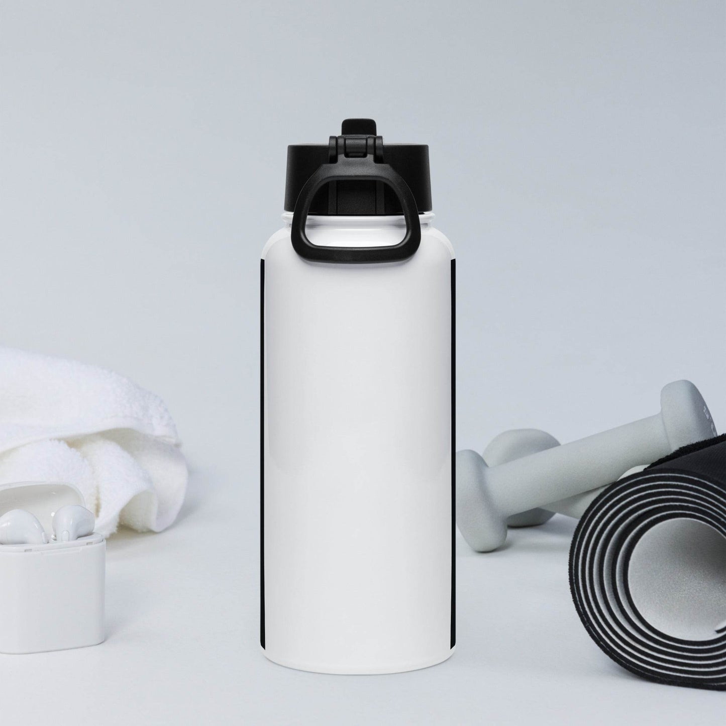 Stainless steel water bottle with a straw lid - Truth is life Style