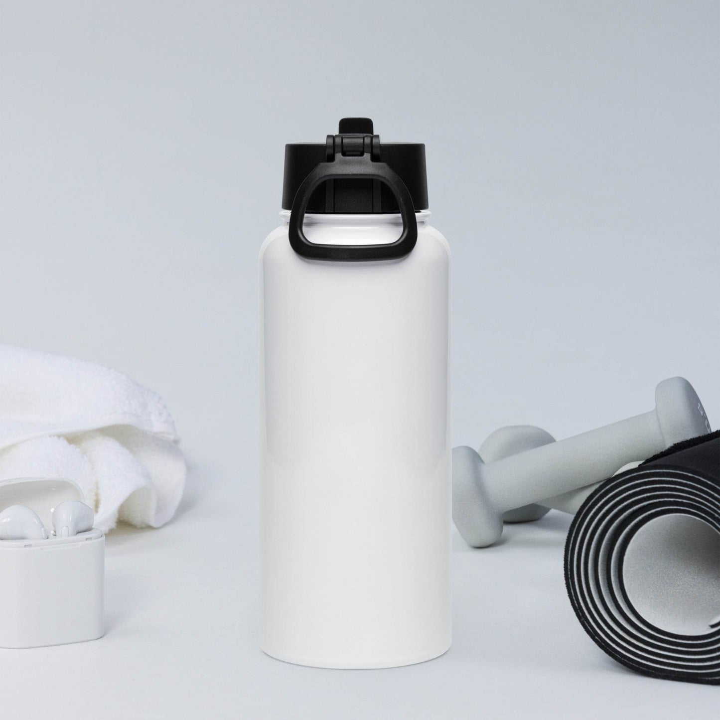 Stainless steel water bottle with a straw lid - Truth is life Style