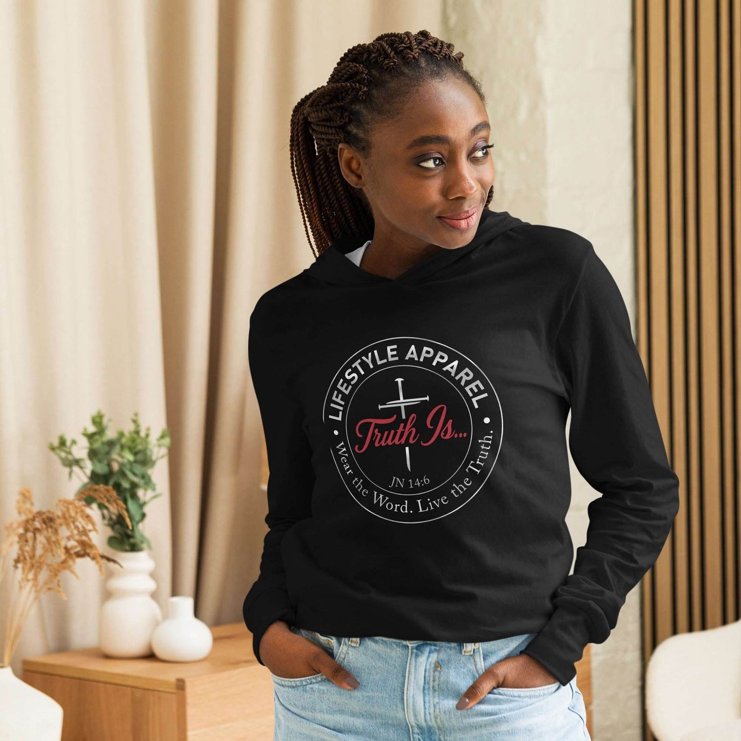 Hooded long-sleeve tee - Truth is life Style