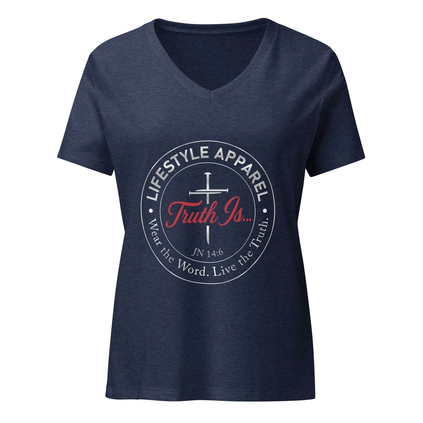 Women’s relaxed v-neck t-shirt - Truth is life Style