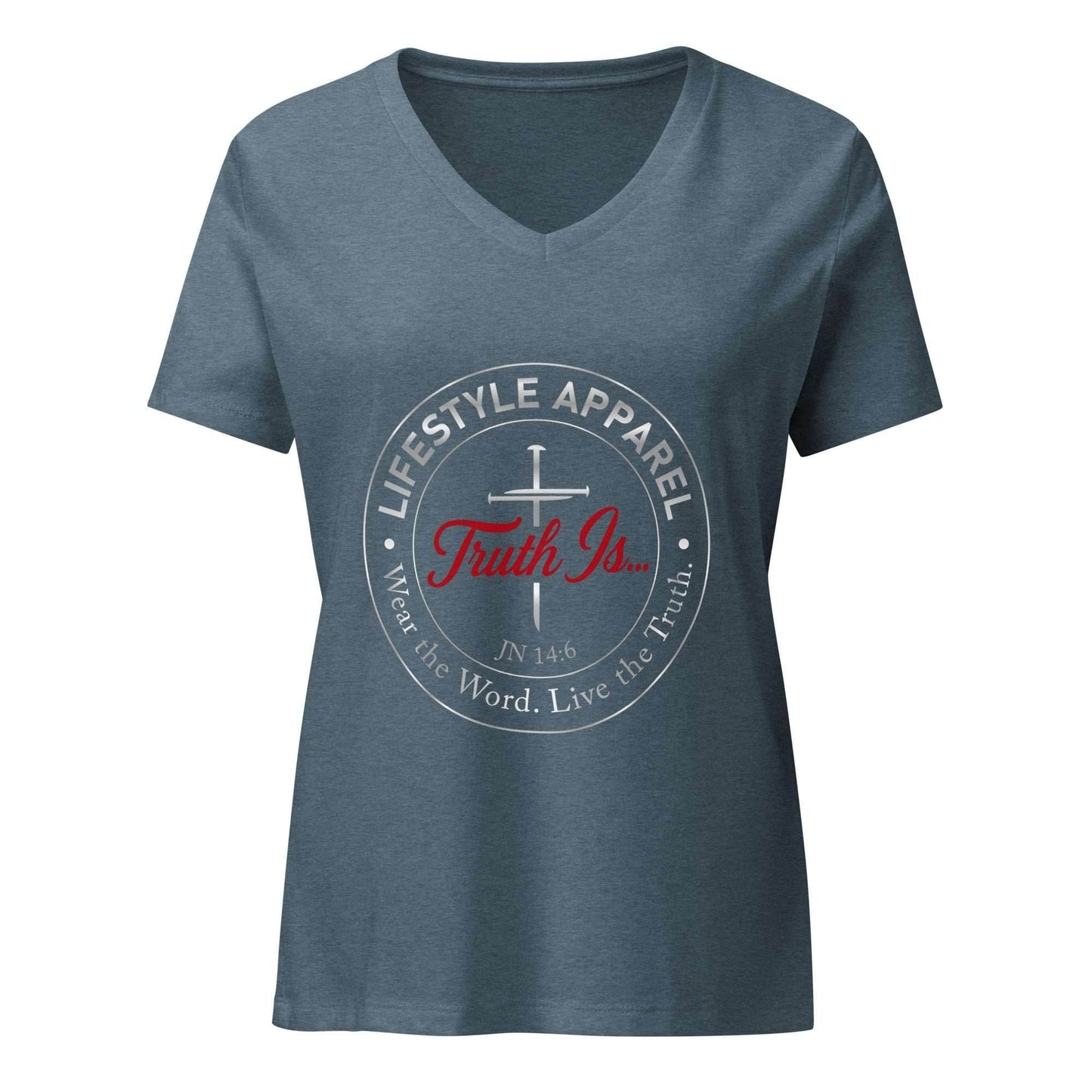 Women’s relaxed v-neck t-shirt - Truth is life Style