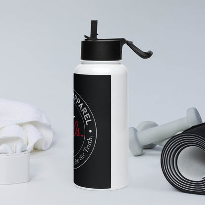 Stainless steel water bottle with a straw lid - Truth is life Style
