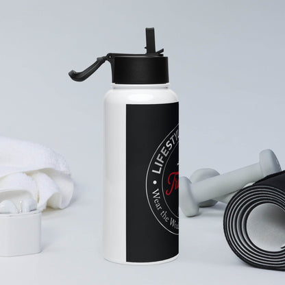 Stainless steel water bottle with a straw lid - Truth is life Style
