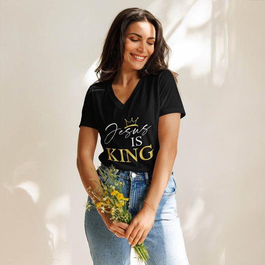 Women’s relaxed v-neck t-shirt - Truth is life Style